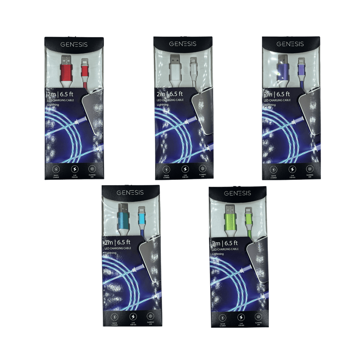 GENESIS 4ft. LED ios USB Charging Cable (20-Pack)