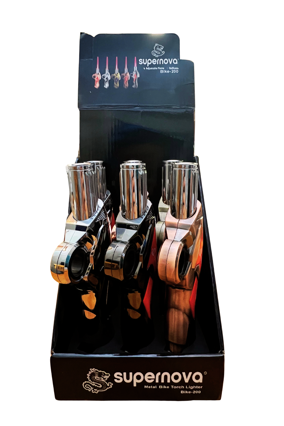 Metal Bike Torch Lighter (6-pack)